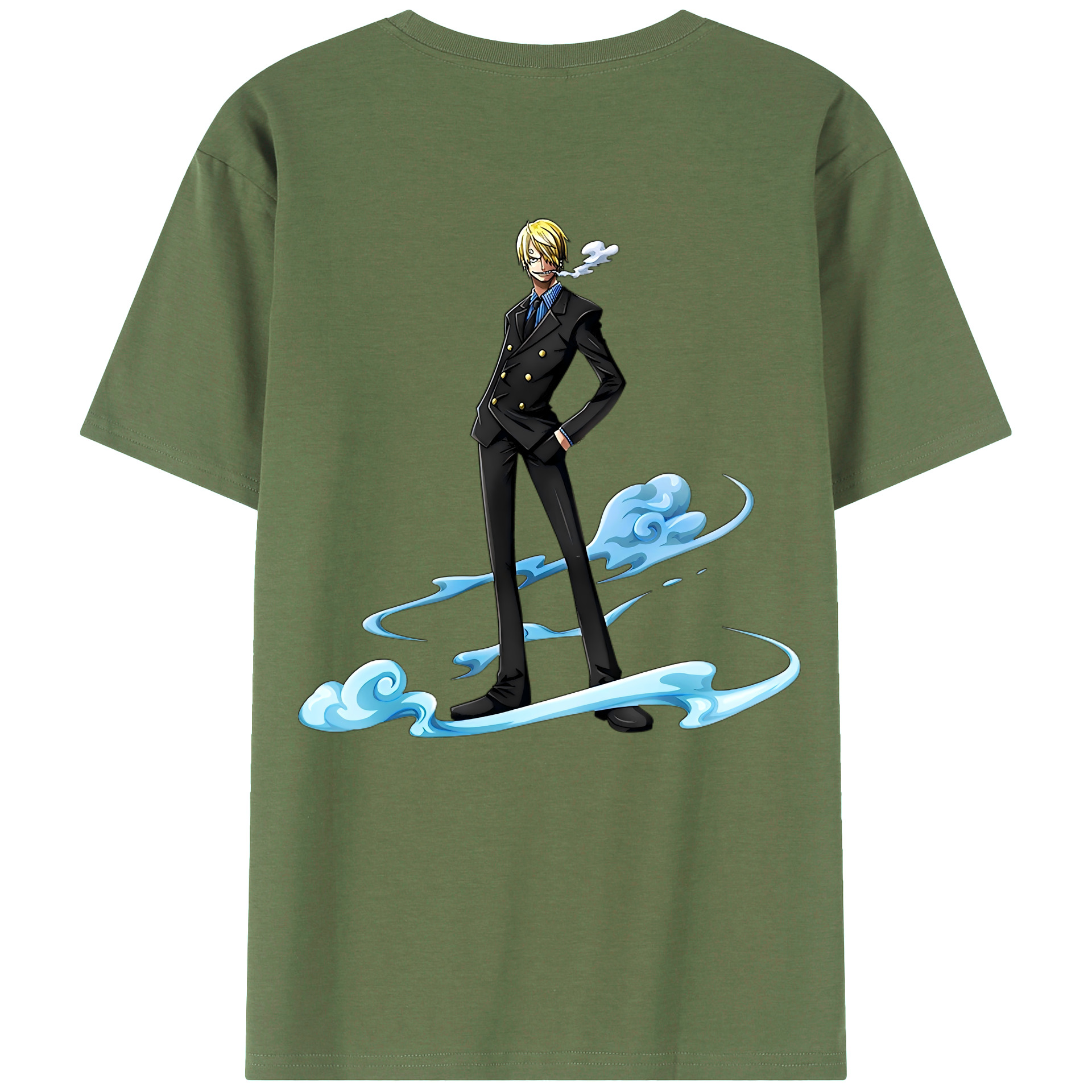 （画像用） ワンピース サンジ ONE PIECE Sanji 綿100％ メンズ半袖Tシャツ（バックプリント） 通気性